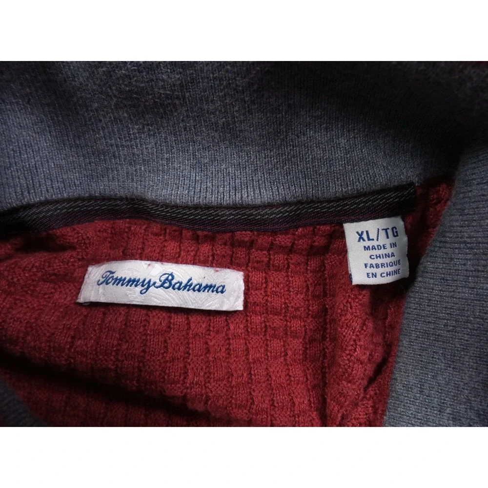 Tommy‎ Bahama Sweater Mens Size Extra Large Red Pullover Knit Mock Neck